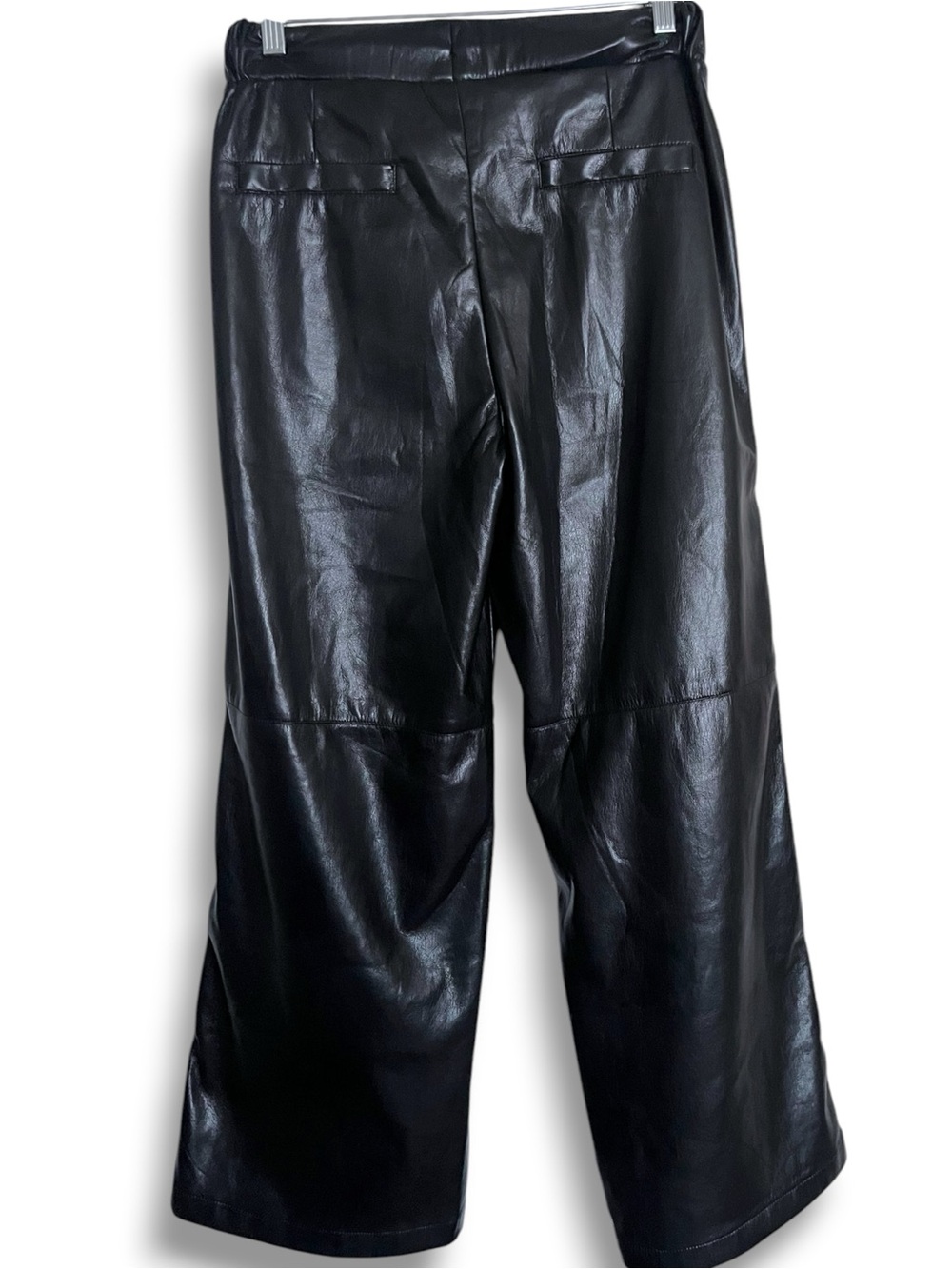 Evereve Jordan Faux Leather High Rise Wide Leg Pull On Pants Black Small - Picture 3 of 7